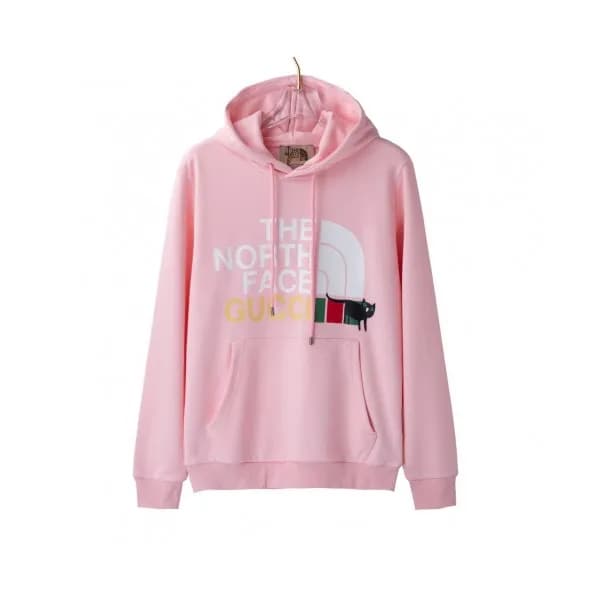 Gucci Unisex Logo Casual Cotton Hoodie Pink - 구찌 … - 1