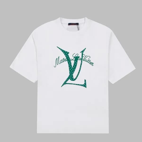 루이비통 남성 크루넥 화이트 반팔티 - Mens White Tshirts - lou0402… - 1