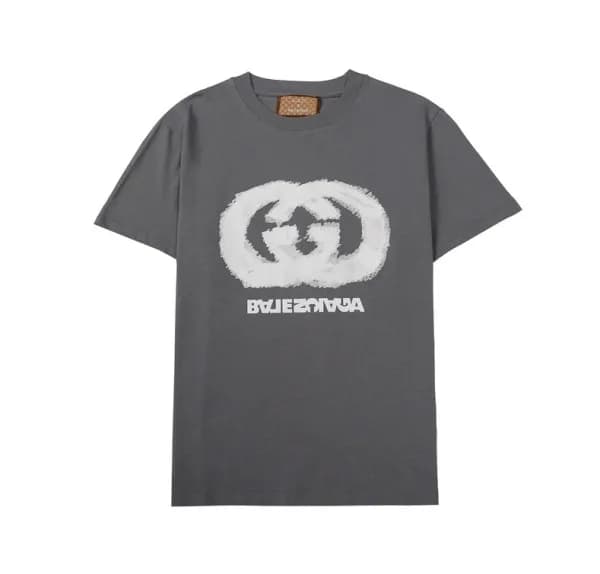 발렌시아가 남성 크루넥 그레이 반팔티 - Mens Gray Tshirts - bal0155… - 1