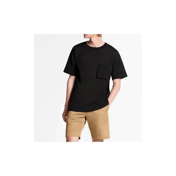 루이비통 남성 블랙 크루넥 반팔티 - Mens Black Tshirts - lou05114… - 1