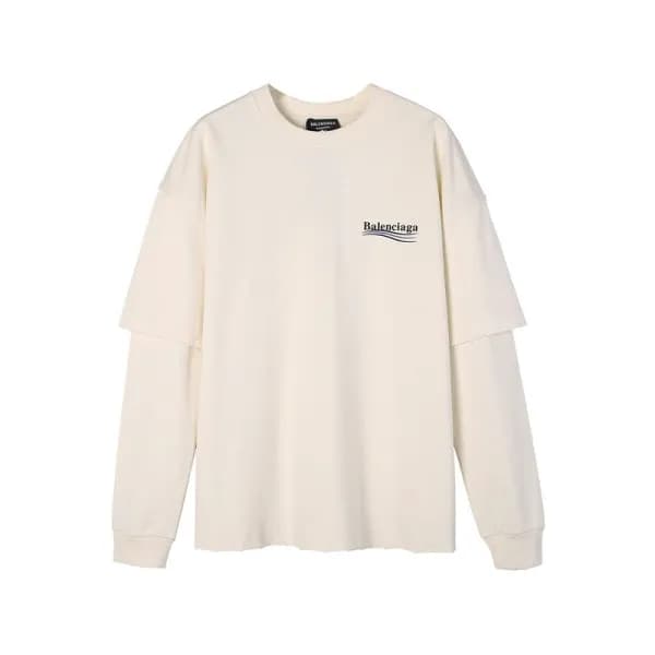발렌시아가 남성 캐쥬얼 아이보리 맨투맨 - Mens Ivory Tshirts - bal01… - 1