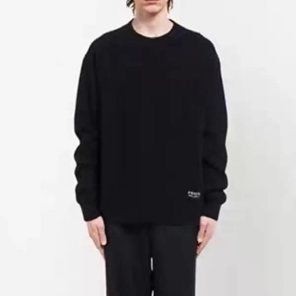프라다 남성 크루넥 블랙 니트 - Prada Mens Black Knits - pra028… - 1
