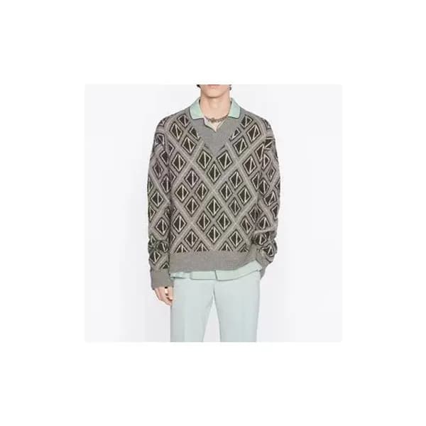디올 남성 크루넥 그레이 스웨터 - Dior Mens Gray Sweaters - dio0… - 1