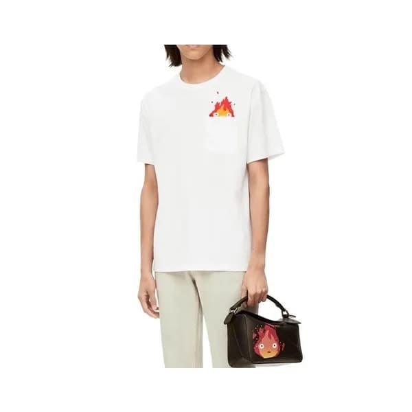 로에베 남/녀 이니셜 화이트 반팔티 - Loewe Unisex White Short sle… - 1