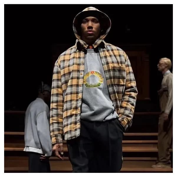 버버리 남성 클래식 옐로우 후드 셔츠- Burberry Mens Yellow Hoodie … - 1