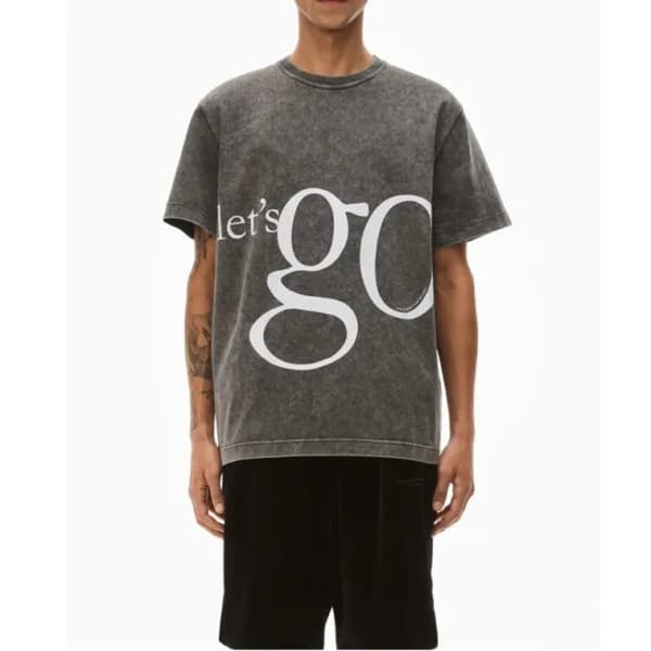 알렉산더왕 남성 이니셜 그레이 반팔티 - Alexander wang Mens Gray Sh… - 1