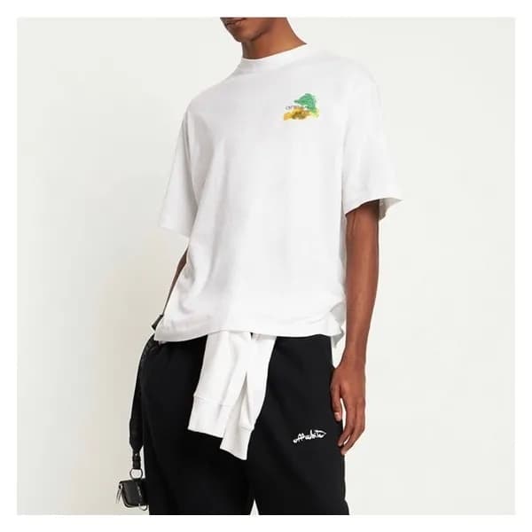 오프화이트 남성 모던 화이트/블랙 반팔티 - Off white Mens White/Blac… - 1