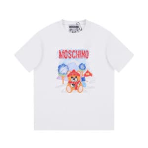 모스키노 남성 크루넥 화이트 반팔티 - Moschino Mens White Tshirts …
