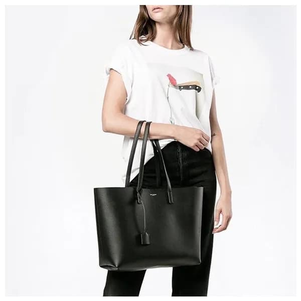 입생로랑 여성 블랙 쇼핑백 - Saint Laurent Womens Black Shoppi… - 1