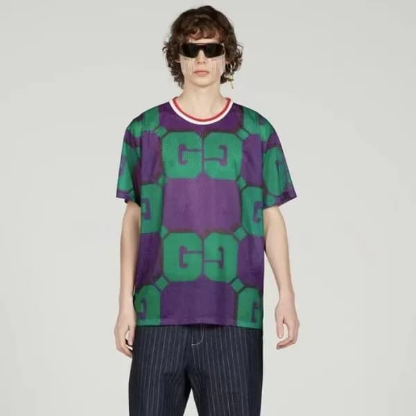 구찌 남/녀 퍼플 크루넥 반팔티 - Gucci Unisex Purple Short slee… - 1
