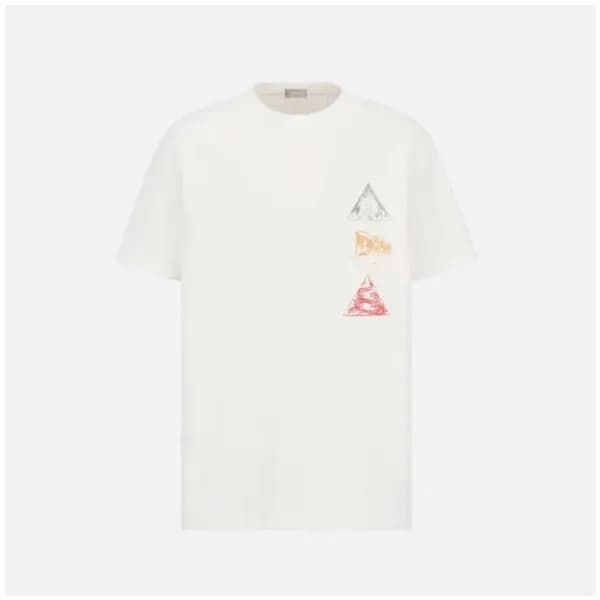 디올 남성 화이트 크루넥 반팔티 - Dior Mens White Short sleeved … - 1