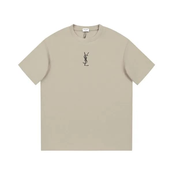 입생로랑 남성 카멜 크루넥 반팔티 - Saint laurent Mens Camel Shor… - 1