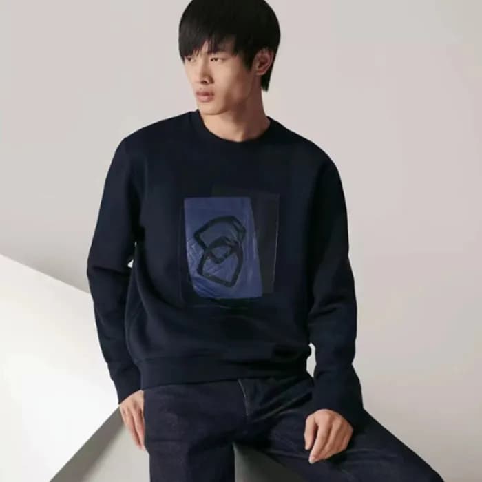 에르메스 남성 모던 네이비 맨투맨 - Hermes Mens Navy Tshirts - he… - 1