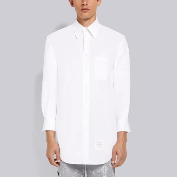 톰브라운 남성 화이트 셔츠 - Thom Browne Mens White Tshirts - … - 1
