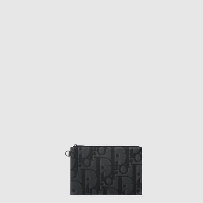디올 남성 맥시 오블리크 자카드 A5 파우치 - Dior Mens Maxi Oblique … - 1