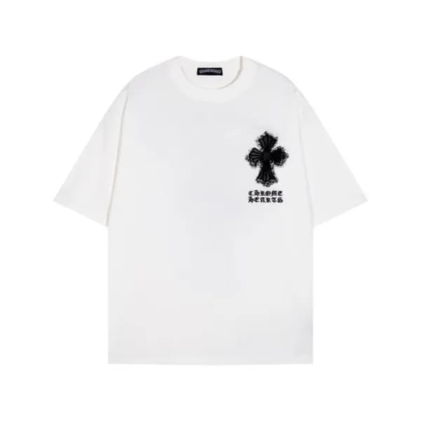 크롬하츠 남성 화이트 반팔티 - Chrom Hearts Mens White Tshirts … - 1