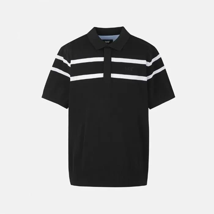 PXG 남성 썸머 라인 포인트 카리 숏 슬리브 니트 - gol958x - 1