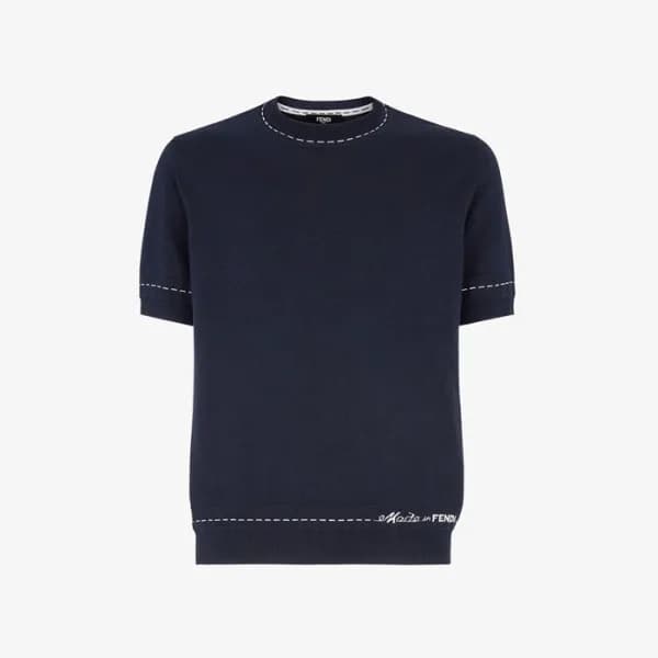 펜디 남성 블랙 반팔 티셔츠 - Fendi Mens Black Tshirts - fec98… - 1