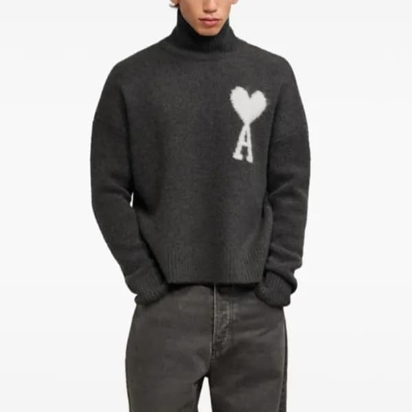 아미 남/녀 터틀넥 니트웨어 - Ami Unisex Turtle-neck Knitwear … - 1