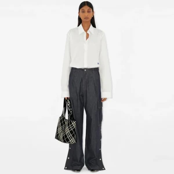 버버리 여성 스몰 체크 토트백 - Burberry Womens Small Check Tot… - 1