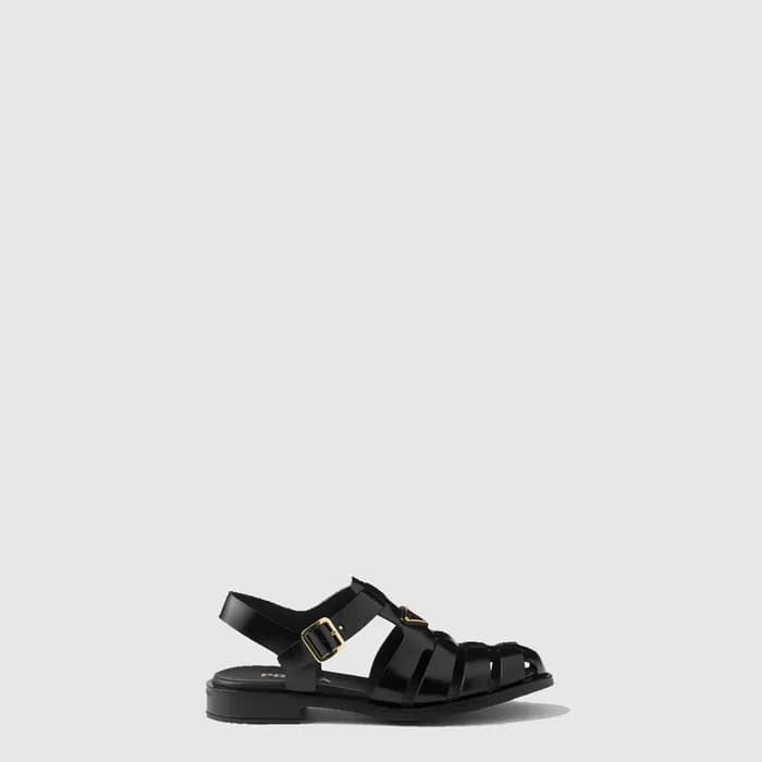 프라다 여성 브러쉬드 가죽 피셔맨 샌들 - Prada Brushed Leather Fish… - 1