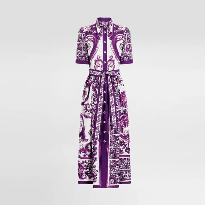 돌체앤가바나 여성 마졸리카 트윌 셔츠 드레스 - Dolce&Gabbana Womens Ma… - 1