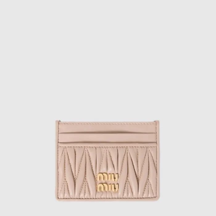 미우미우 여성 마테라쎄 가죽 카드 지갑 - Miumiu Womens Matelassé Le… - 1