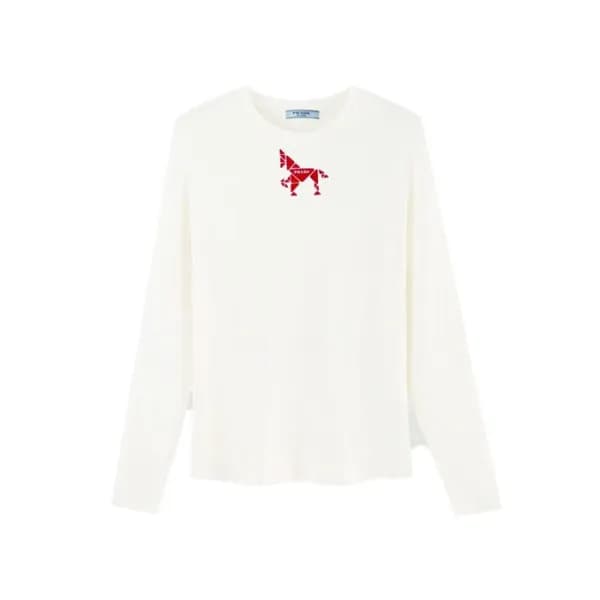 프라다 여성 라운드 긴팔티 - Prada Womens Round Tshirt - prc16… - 1