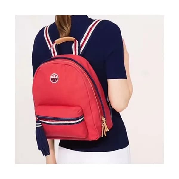 Tory Burch Canvas Red Back Pack,29cm - 토리버치 캔버스 레드… - 1