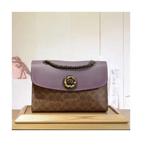 Coach Leather Chain Shoulder Bag,26cm - 코치 레더 체인 숄… - 1