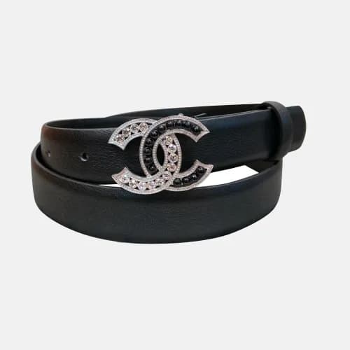 Chanel 2019 Ladies CC Pearl Buckle Leather Belt - … - 1