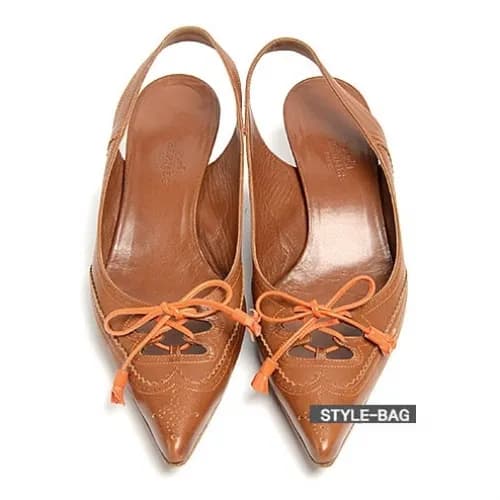 Hermes 2019 Womens Ribbon Leather Slingback - 에르메스… - 1