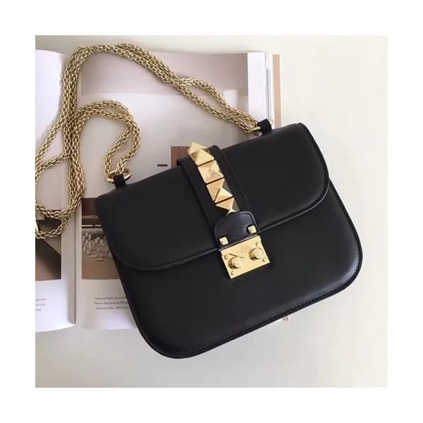 Valentino 2019 Leather Rockstud Box Shoudler Cross… - 1