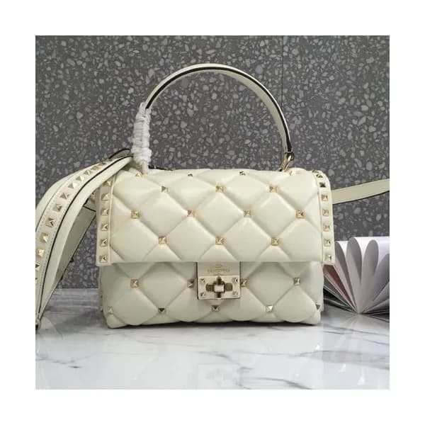 Valentino 2019 Leather Ruckstud Tote Shoudler Bag,… - 1