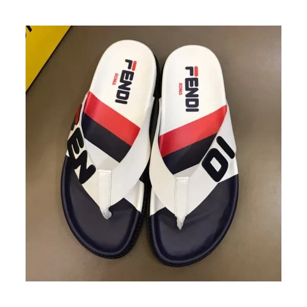 Fendi 2019 Mens Logo Leather Flip-flap - 펜디 남성 로고 … - 1