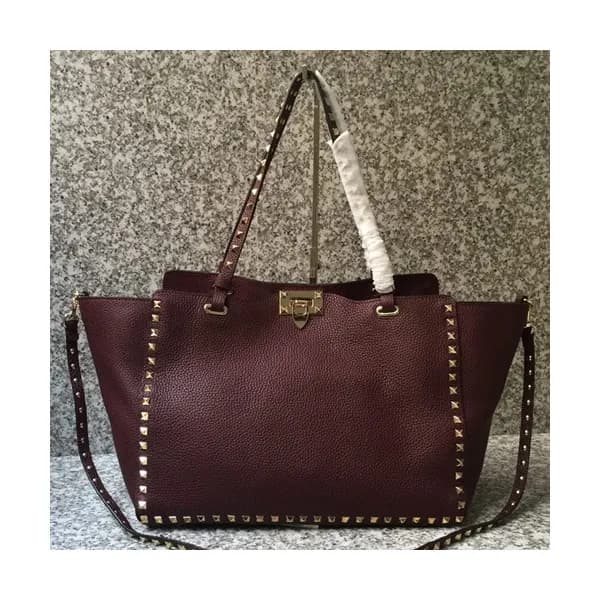 Valentino 2019 Leather Tote Shoulder Shopper Bag,3… - 1