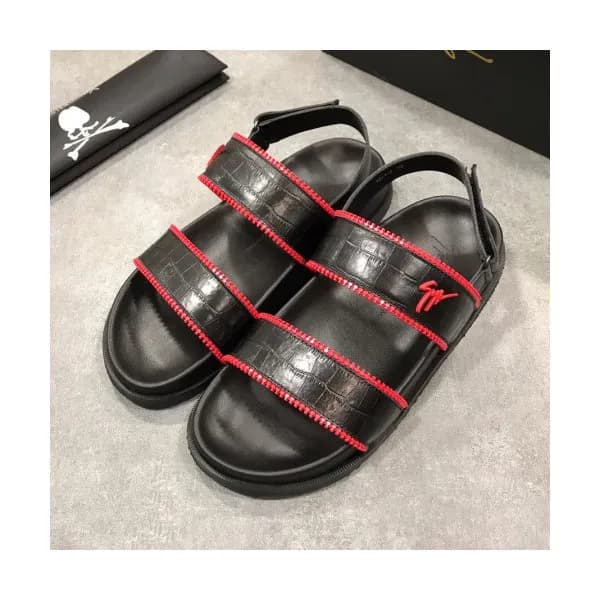 Giuseppe Zanoti 2019 Mens Logo Leather Slipper - 쥬… - 1