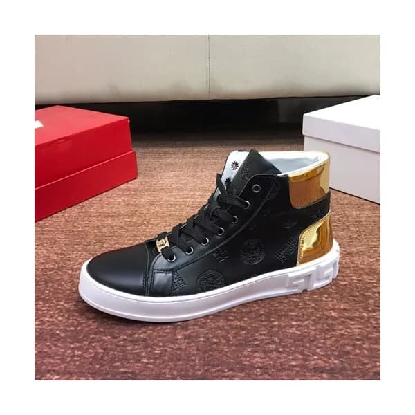 Versace 2019 Mens Leather Sneakers - 베르사체 2019 남성용… - 1