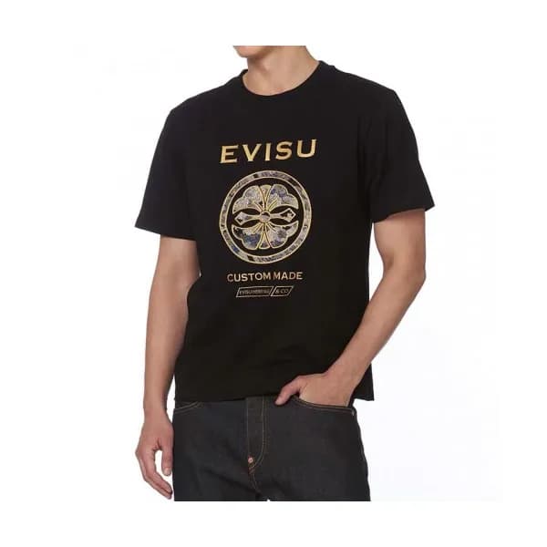 Evisu 2019 Mens Embroidery Evisukuro Cotton Short … - 1