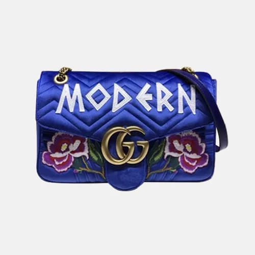 Gucci 2019 GG Marmont Matlase Velvet Women Shoulde… - 1
