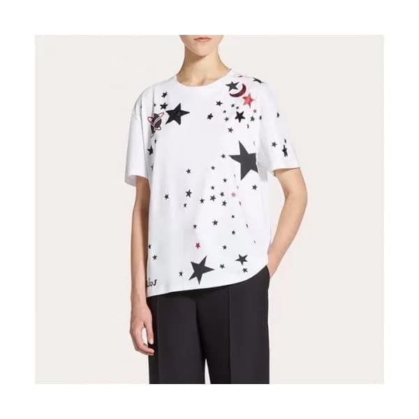 Valentino Unisex Logo Crew-neck Tshirt - 발렌티노 남/녀 … - 1