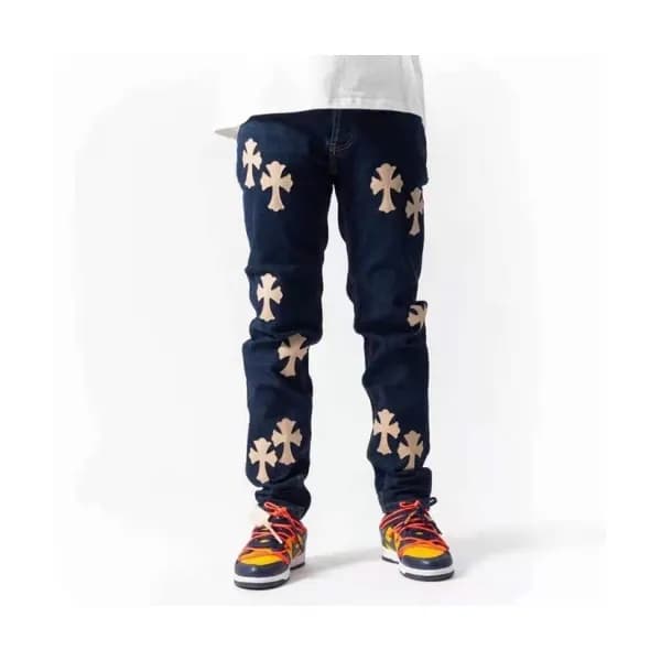 Chrom Hearts 2021 Mens Casual Denim Jeans Blue - 크… - 1