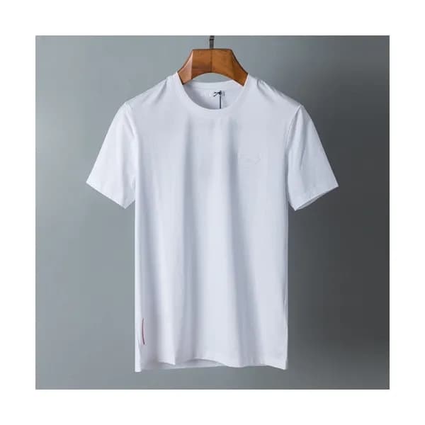 Prada Mens Basic Logo Short Sleeved Tshirts White… - 1