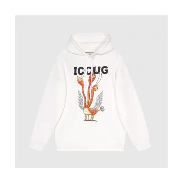 Gucci Mm/wm Logo Casual Oversize Cotton Hoodie Wh… - 1