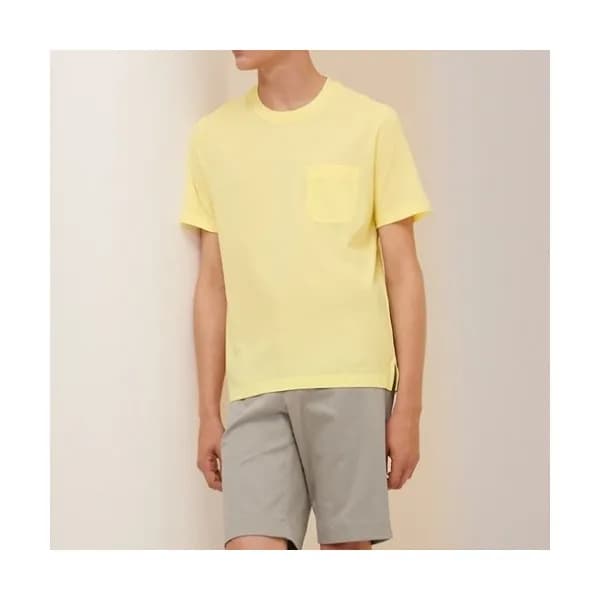 Hermes Mens Crew-neck Short Sleeved Tshirts Yello… - 1