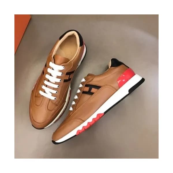 에르메스 남성 모던 레더 스니커즈 Size(240-270) 카멜 - Hermes Men… - 1