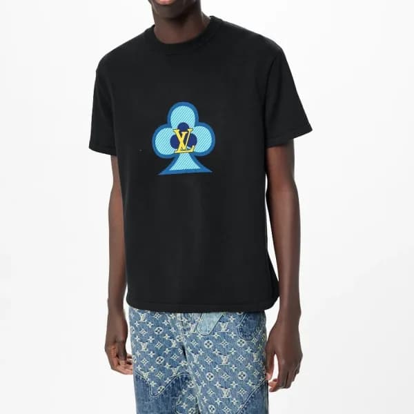 루이비통 남자 크루넥 블랙 반팔티 - Unisex Black Tshirts - lou039… - 1