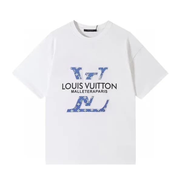 루이비통 남성 크루넥 화이트 반팔티 - Mens White Tshirts - lou0396… - 1
