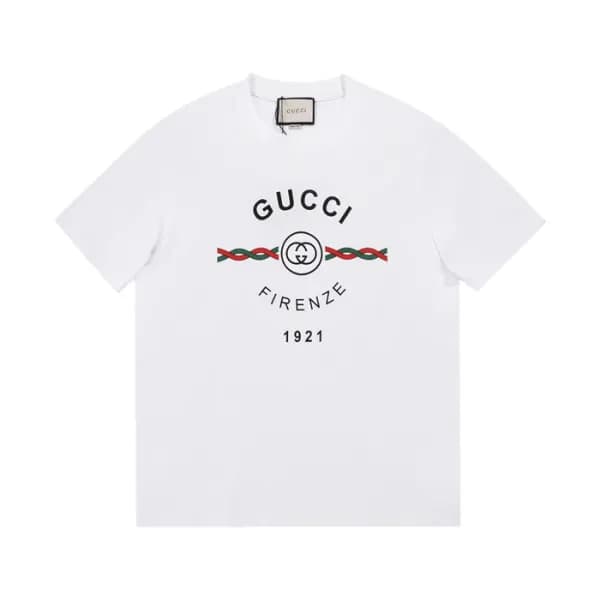 구찌 남성 크루넥 화이트 반팔티 - Mens White Tshirts - guc04637x - 1