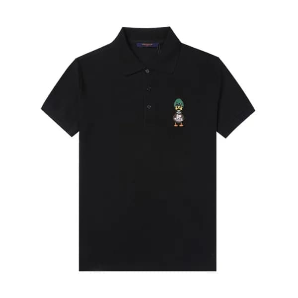 루이비통 남성 폴로 블랙 반팔티 - Mens Black Tshirts - lou04011x - 1